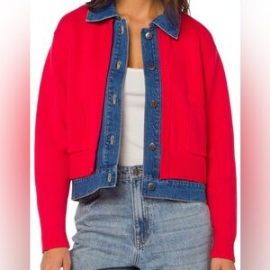 Velvet Heart Red and Blue Jean Jacket